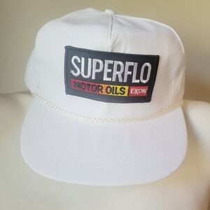 VINTAGE SUPERFLO MOTOR OILS Snapback Hat 90's Trucker Cap Crown Club